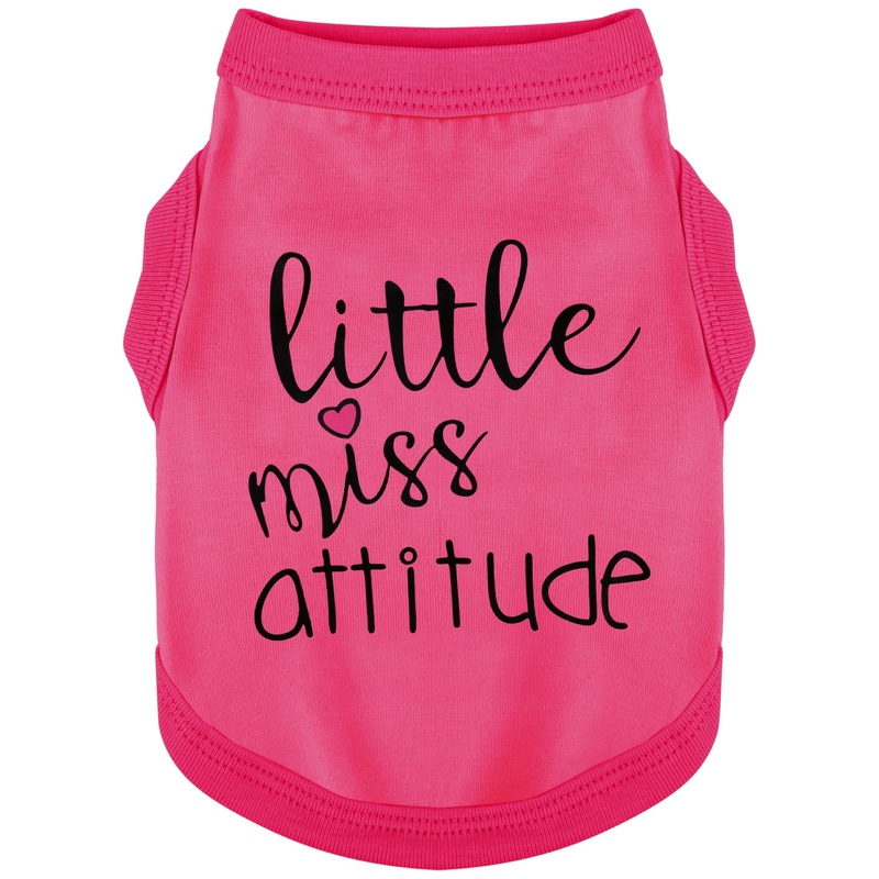 Personality-Packed Canine Attire: Soft, Lightweight Dog Clothes Featuring The Bold ‘Little Miss Attitude’ Slogan Print, Perfect for Small and Medium Dogs Rose Red Small