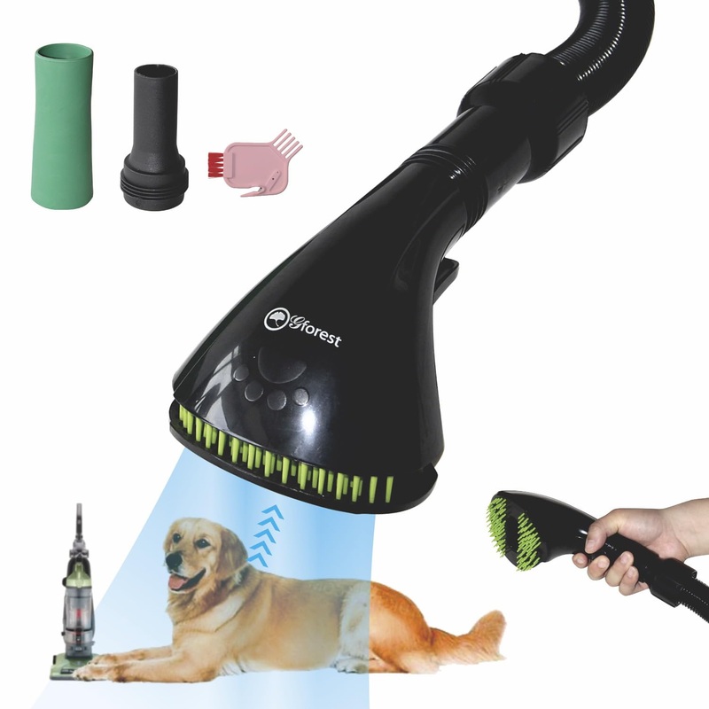 Pet Vacuum Grooming Remover Hair Comb Brush Attachment – Shedding Deshedding Tool Kit for Dogs, Cats with most vacuum brands