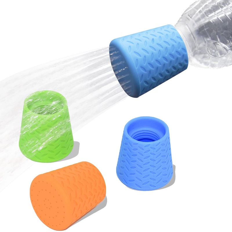 3 Pieces Portable Outdoor Shower for Dogs,Portable Shower Head,Bottle Attachment for Portable Outdoor Shower,Works with Most Plastic Water from 16 oz to 2 Liters (Blue,Green,Orange) Orange+Green+Blue