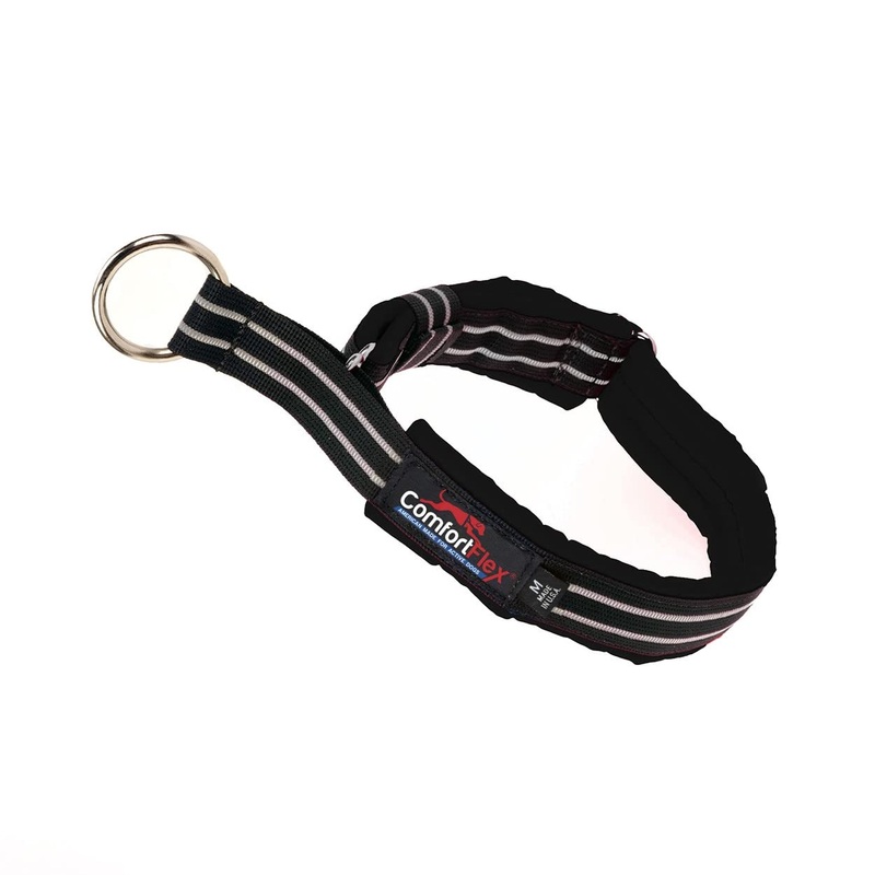 ComfortFlex Martingale Dog Collar – 1″ Wide, Reflective, Adjustable, Fully Padded Nylon, Gentle Control, Escape-Proof, Limited Slip Design, Made in The USA, Small, Raven Black