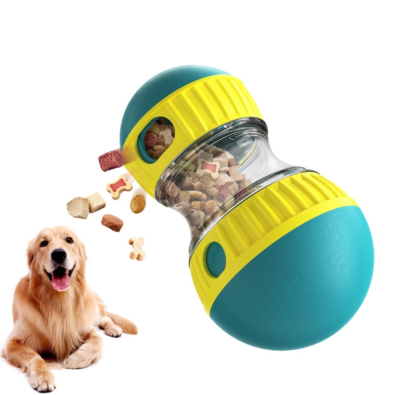 Dog Puzzle Toys,Adjustable Slow Feeder Dog Bowls,Rolling Treat Dispensing Dog Toys for Brain Stimulation,Interactive Dog Toys for Boredom and Keep Them Busy (Blue) Blue