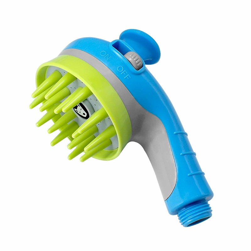 Dog Shower Attachment, Dogs Shower Sprayer Attachment with Massage Head, Dog Shower Brush for Bathroom Shower Arm, Pet Bathing Tool, for Dog and Cat Grooming, Indoor & Outdoor(Blue) Blue