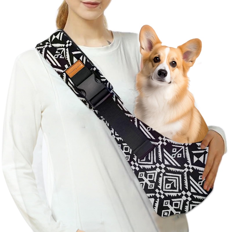 Dog Sling Carrier-Cat Sling Carrier, Dog Carrier Sling with Adjustable Strap,Suitable for Puppy, Small Dogs and Cats Outdoor(Blacksail) Blacksail