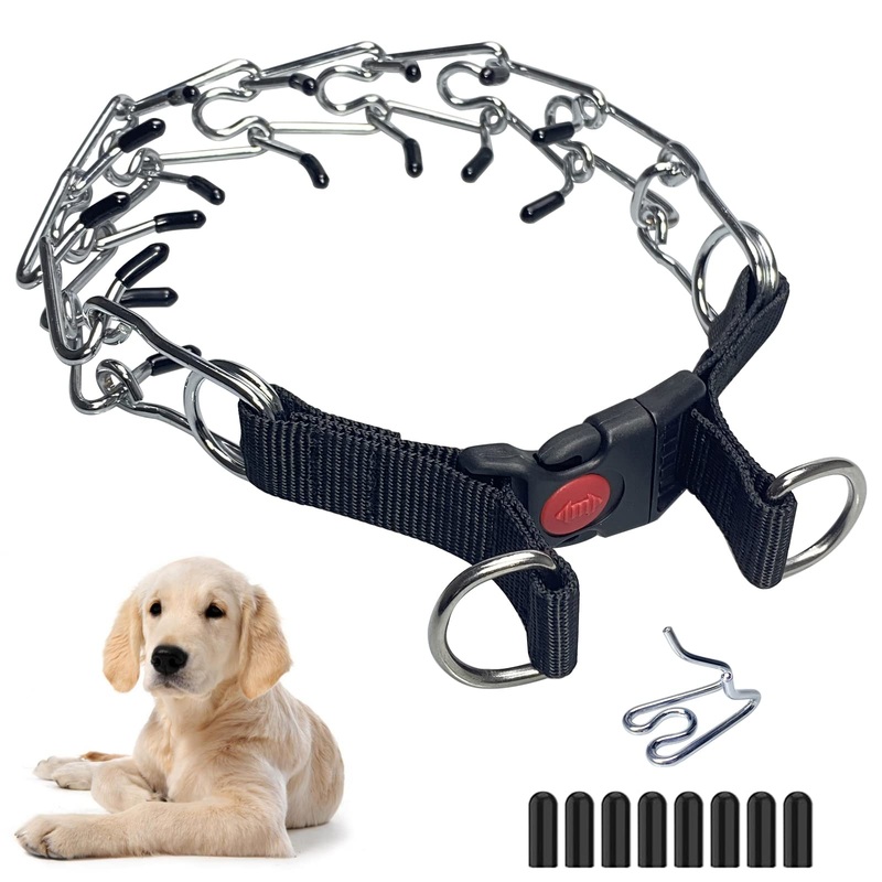 Dog Training Collar, Martingale Collar for Large Medium Small Dogs Black S(Neck: 14″-16” Weight: Around 35 lbs)