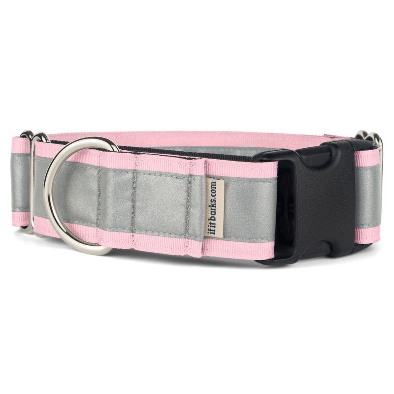 If It Barks – 1.5″ Reflective Martingale Collar with Quick Snap Buckle for Dogs – Adjustable – Made in USA – Strong, Durable, and Comfy – Ideal for Training – Fits Most Breeds – Small, Pink Small w/Buckle