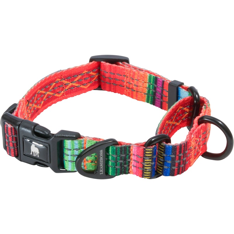 Leash Boss Martingale Collar for Dogs | Reflective Nylon Dog Collar for Large Dogs, Medium and Small Dogs | No Pull Pet Training Collar | Quick Release Buckle, Adjustable Pet Collar Medium-Large (16-19″ Neck x 1″ Wide) Orange – Blanket
