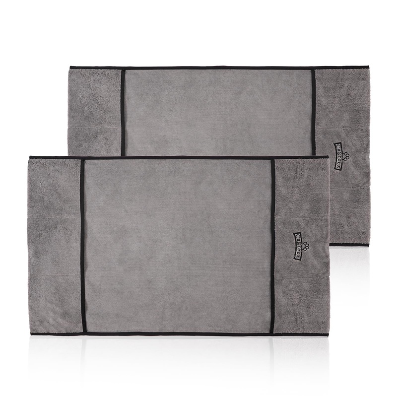 Microfiber Dog Towels Set Absorbent: 2 Pack Quick Dry Large Dog Towel for Drying Dogs – Super Soft Pet Bath Grooming Towels for Cat Dogs Mobile Groomers(24 * 40 inch, Grey) 24*40 inch