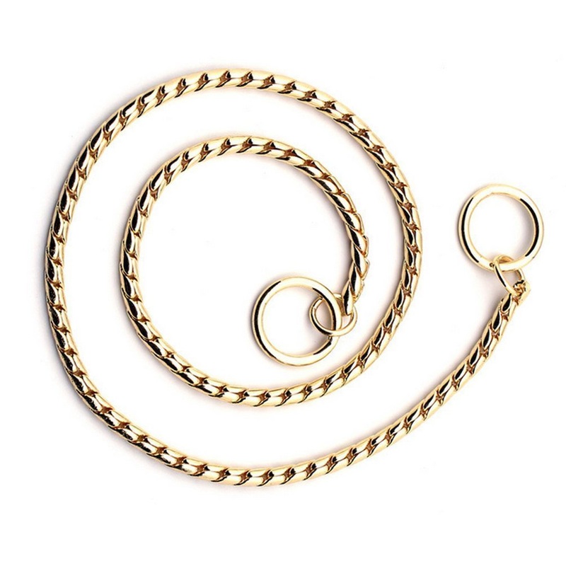 SGODA Gold Dog Chain Collar Choke Pet Training Snake Collar with Heavy Links, 20 in, 3.5 mm Length 20″ 4mm