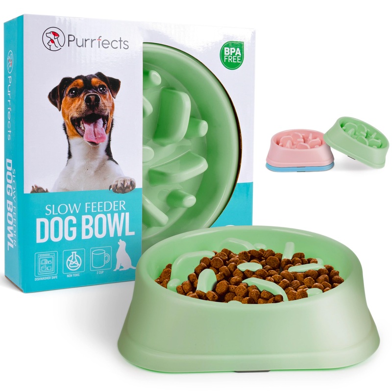 Slow Feeder Dog Bowl (Small/Medium Dogs) – Anti Choke, Anti Bloat – Medium Dog Bowl Slow Feeder Slow Feeder Dog feeders to Slow Feeding Dog Bowls (Mint Green) Mint Green
