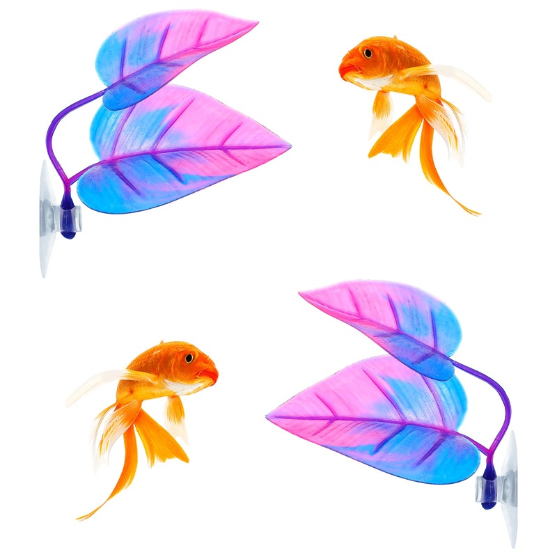 2 Pcs Betta Bed Leaf Hammock for Betta Fish, Betta Fish Bed Practical Rest Spot Betta Fish Leaf Pad Betta Fish Tank Accessories No BPA No Negative Impact on Water Purple
