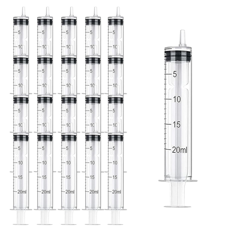 20 Pack – Weyri Plastic Syringe with 4 PCS 3ML Dropper, 20ml Disposable Syringe for Industrial Dispensing, Scientific Labs, Pet Feeding, Ink Refilling, Oil or Glue Applicator