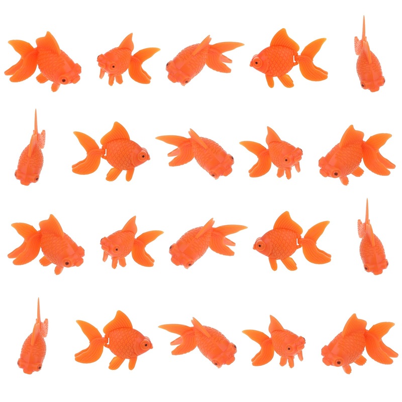 20Pcs Fake Goldfish Aquarium Fish Bowl Tank Artificial Floating Plastic Orange Decor Goldfish Plastic Floating Artificial Aquarium Fish Fake Fish Ornament Decorations for Aquarium Fish Tank