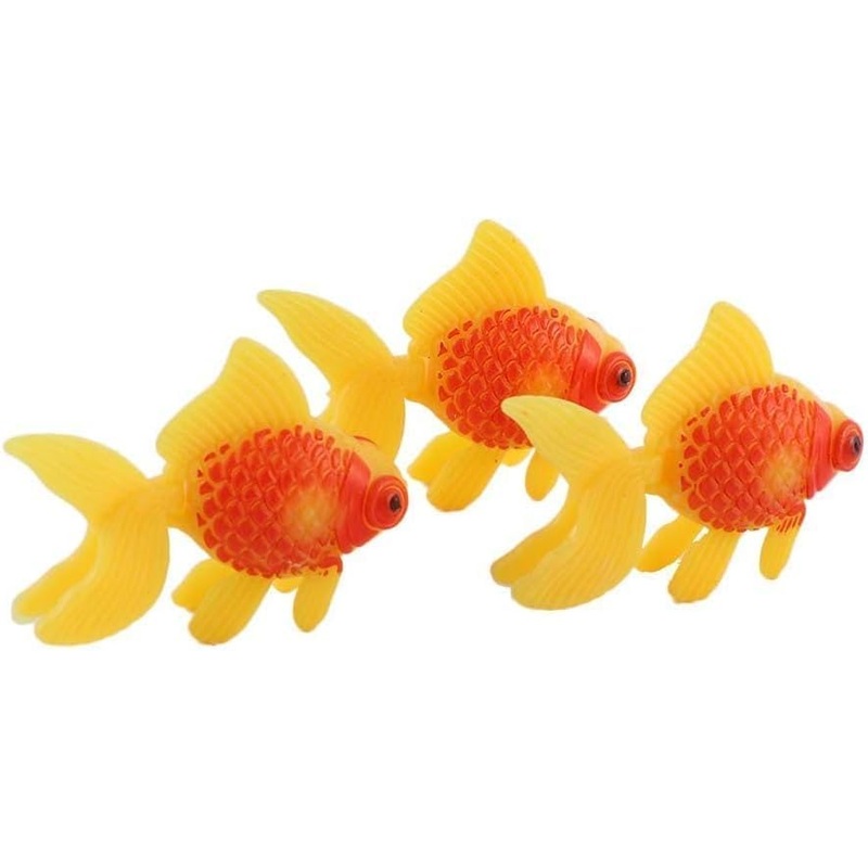 3Pcs Artificial Gold Fish for Aquarium Freshwater Saltwater for Tank Decorations Moving Plastic Small Fish Aquarium Gravel Sand Decorations