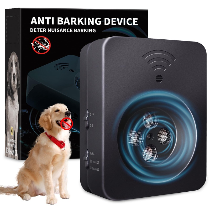 Anti Barking Device, 3 Modes Ultrasonic Dog Bark Deterrent Devices, Rechargeable Dog Barking Control Devices, Dog Barking Silencer up to 50 FT, Bark Box for Indoor & Outdoor Use