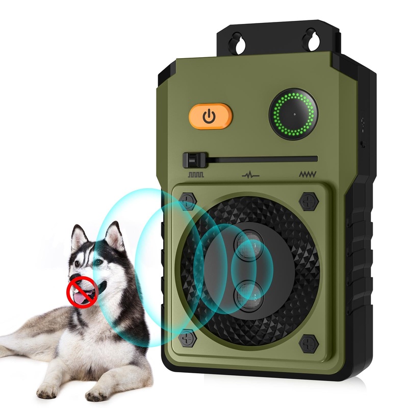 Anti Barking Device, 50FT Sonic Dog Bark Deterrent Devices Dog Barking Control Devices with 3 Modes, Rechargeable Bark Box Dog Barking Silencer for Indoor and Outdoor Dog Green