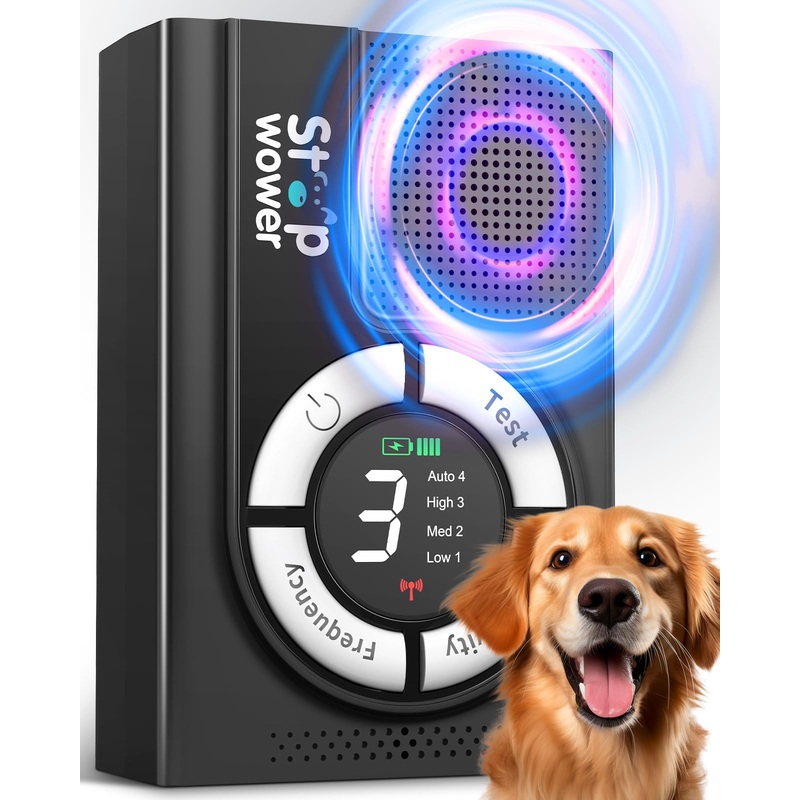 Anti Barking Device, Auto Dog Barking Control Device with 50FT, 3 Levels Dog Bark Deterrent Device for Outdoor/Indoor, Rechargeable Bark Dog Deterrent Bark Box, Effective Stop Dogs from Bark