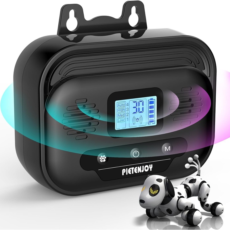 Anti Barking Device, Dog Bark Deterrent Devices with 0-9 Frequency Levels, Outdoor Indoor Dog Bark Deterrent 50FT Rechargeable & Waterproof Anti-Bark Tool for All Types Dog (Black)
