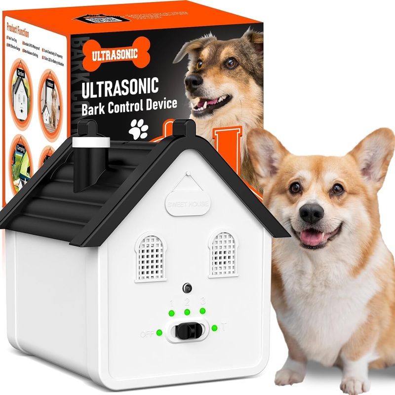 Anti Barking Device, Ultrasonic Dog Barking Deterrent Devices Up to 50 Ft Range, Rechargeable Dog Barking Control Devices with 3 Modes, Bark Box Dog Barking Silencer Safe for Dogs & People