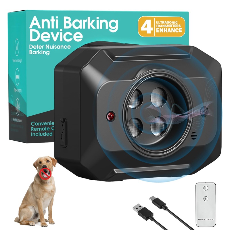 Anti Barking Device with Remote Control, Rechargeable Ultrasonic Dog Bark Deterrent with 3 Modes, Barking Box Barking Control Devices Indoor/Outdoor Safe for Dog & People
