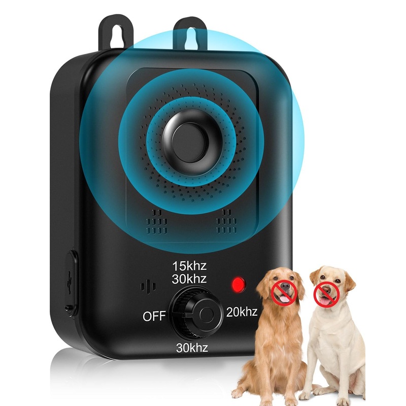 Anti Barking Devices, Auto Dog Barking Control Devices with 3 Modes, Rechargeable Ultrasonic Dog Bark Box Dog Barking Deterrent Devices, Effective Stop Barking Dog Devices for Indoor & Outdoor Dogs C Matte black