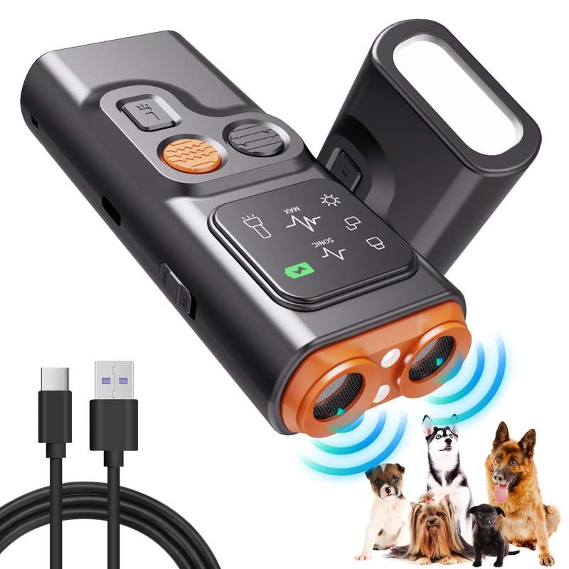 BarkGuard – Bark Guard Anti Barking Device for Dogs, Dog Bark Deterrent Device with LED Flashlight and HD Display, Double Head High Power Dog Behavior Correction Device, Stops Barking in Seconds