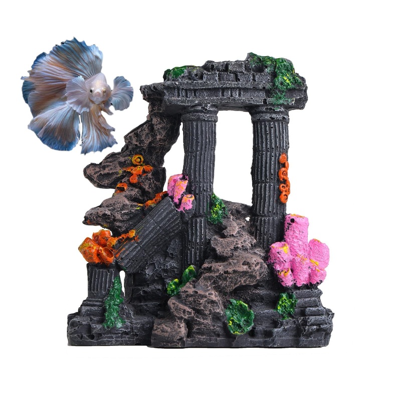 Color Coral Reef for Fish Tank Decorations, Goldfish Betta Fish Aquarium Decoration with Plants and Coral, Fish Tank Accessories,Fish Cave Hideout