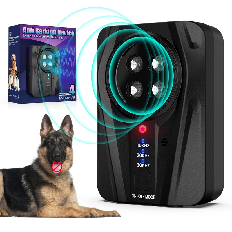 Dog Bark Deterrent Device, Auto Anti Barking Devices for Dogs 33FT, Ultrasonic Dog Barking Device with 3 Modes, Rechargeable Dog Bark Stopper for Dog, Stop Dog Barking Device Safe for Puppy Large Dogs