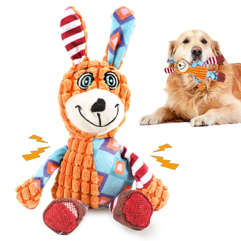 Dog Squeak Toys, Dog Rope Toys for Large Dogs and Medium Aggressive Chewers, Puppy Teething Interactive Dog Toys, Indestructible Dog Toy to Keep Them Busy Best Birthday Gift(Dog)