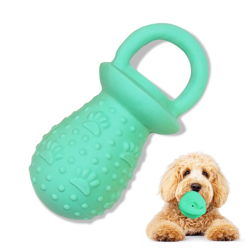Latex Chew Dog Toys, Novelty Squeaky Pacifier Dog Toys, 5.2″ Durable Pacifier Dog Chew Toys for Small and Medium Dogs (Green,1 Pcs) Green
