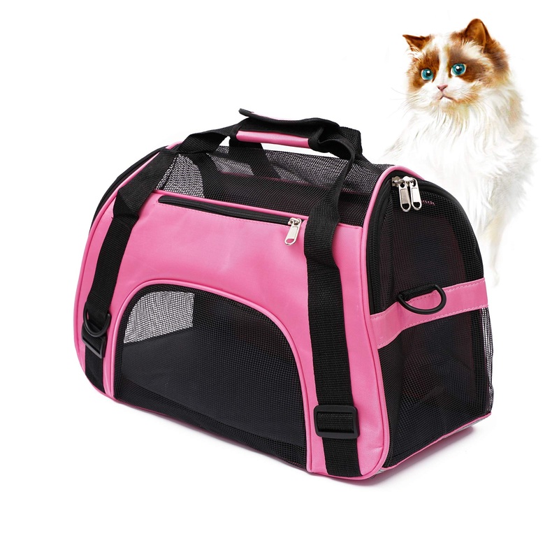 Pet Carrier Soft-Sided Carriers for Cat Carriers Dog Carrier for Small Medium Cats Dogs Puppies Pet Carrier Airline Approved up to 15 Lbs Cat Dog Pet Travel Carrier (Small, Pink) Small-Pink