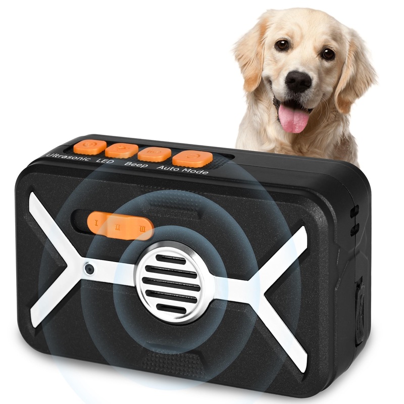 Rechargeable 30KHZ Anti Barking Control – 50FT Sonic Bark Box with 3 Modes – Stop Dog Barking Indoors & Outdoors,Barking Dog Deterrent