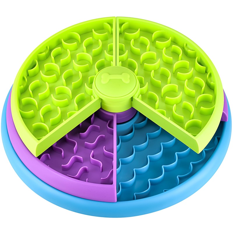 Slow Feeder Dog Bowls 3 Layers, Interactive Dog Puzzle Game, Dog Enrichment Toys, Anti-Slip Slow Eating Dog Bowl, Maze Dog Food Bowl, Anti-Choking Puzzle Feeder Dog Bowl for Dogs & Cats colorful