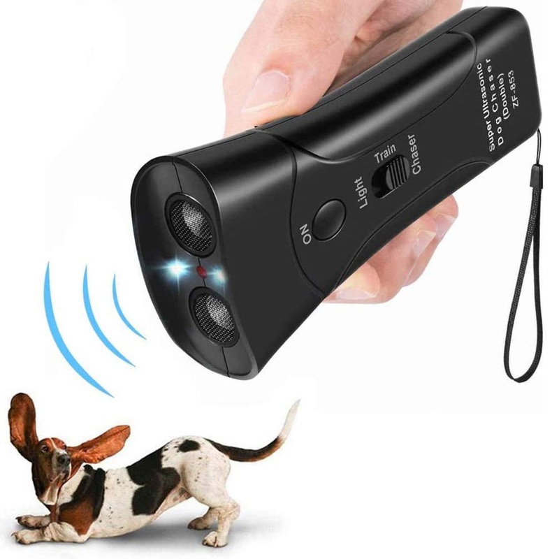 Ultrasonic Dog Trainer Device Electronic Dog Deterrent/Dog Barking Control Devices Training Tool Stop Barking Sonic Dog Repeller (Black)