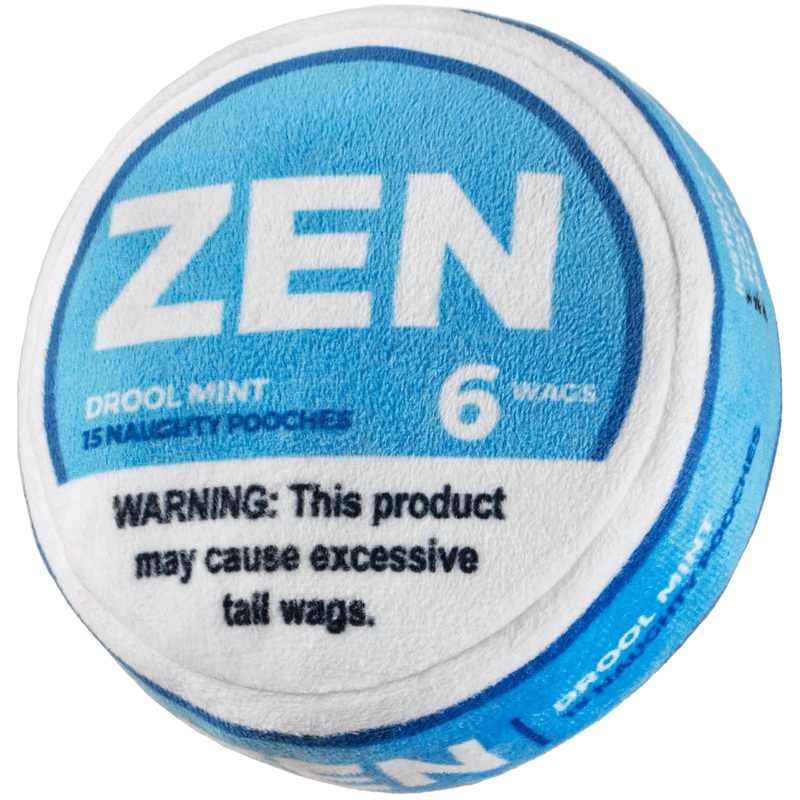 Zen Pupper Deckies Parody Dog Toy – Plush Squeaky and Crinkle Funny Dog Toy – Drool Mint
