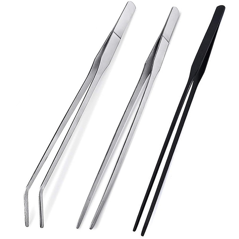 3Pcs Reptile Metal Feeding Tongs, Snake Tank Long Tweezers Fit Bearded Dragon Tarantula Spider Gecko Lizard Frog Turtle Ball Python Aquarium Terrarium