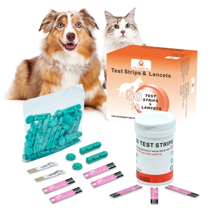 50 Test Strips for Pet Control HQ Blood Sugar Glucose Monitor System – Dog and Cat Glucose Monitoring