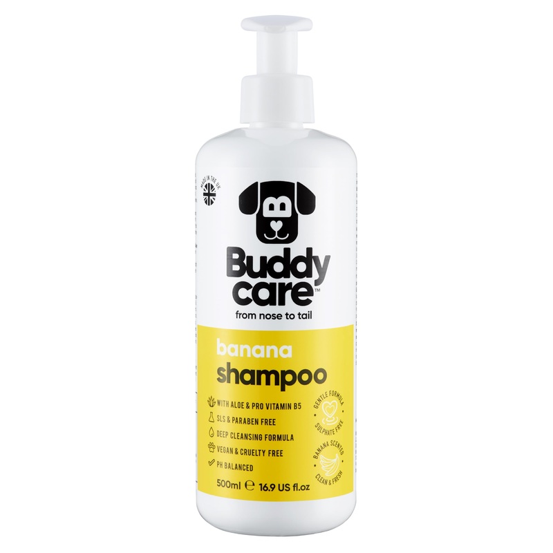 Banana Dog Shampoo by Buddycare | Deep Cleansing Shampoo for Dogs | Banana Scented | with Aloe Vera and Pro Vitamin B5 (33.8oz) 33.8oz