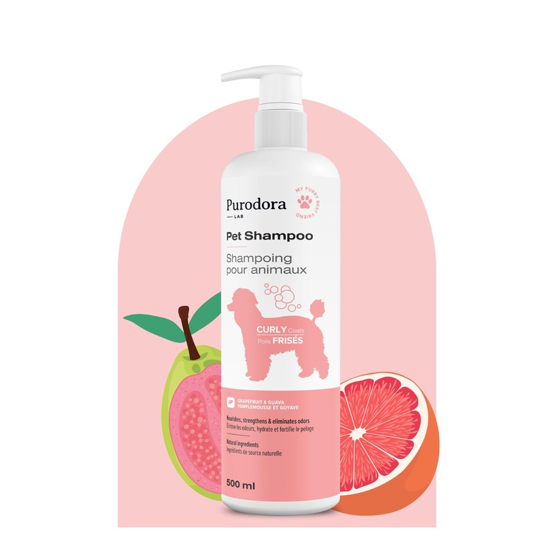 Deodorizing Dog Shampoo for Curly Coats 17oz | Eliminates Smelly Dog Odors with Grapefruit & Guava Scent | Nourishes and Restores Softness for Pets | Dog Wash Odor Neutralizing & All-Natural Formula 17 Oz