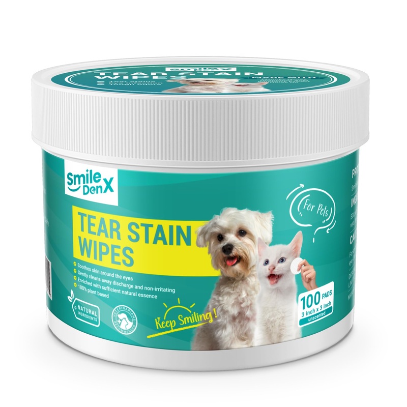 Eye Wipes for Dogs & Cats, Hypoallergenic Pet Eye Wipes, Soothing Cleansing Eye Wash Pads for Gently Remove Eye Debris, Discharge, Mucus Secretions-100 ct
