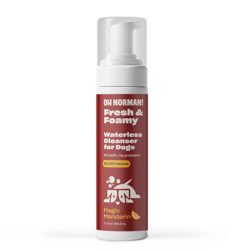 Fresh and Foamy Waterless Shampoo by Kaley Cuoco, No Rinse Dry Shampoo for Dogs, Magic Mandarin Scent, Hypoallergenic, Cruelty-Free, 7.1 Fl Oz