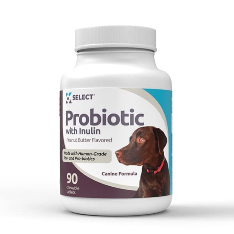 K9 Select Probiotic for Dogs, with Inulin – 90 Chewable Tablets – Supports Healthy Digestion and Nutrient Absorption – Dog Probiotics and Digestive Enzymes – Probiotics for Dogs Digestive Health