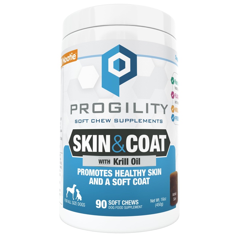 Nootie Progility Skin & Coat Supplement for Dogs, Fish Oil Supports Healthy Skin & Coat, 90 Soft Chews per Container Skin & Coat Chews (30lbs and Over)