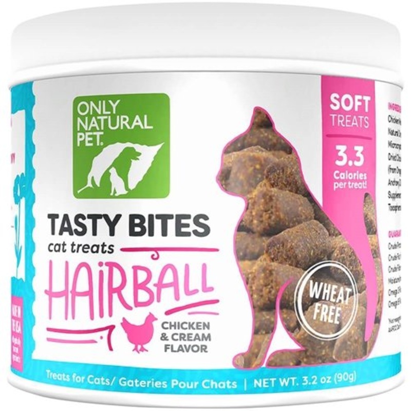 Only Natural Pet Hairball Care – Healthy Skin and Coat Support – Soft Chews for Cats  Digestive Supplement with Flaxseed, Psyllium Husk and Corn Silk  Chicken and Liver Flavor  60 Count