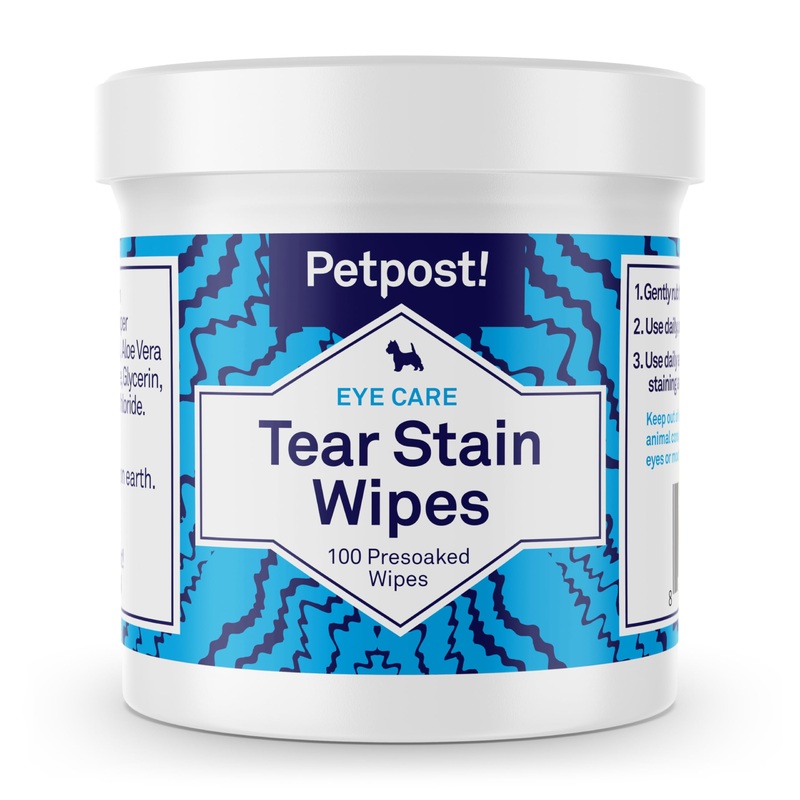 Petpost | Tear Stain Remover Wipes – Presoaked Cotton Pads – Best Natural Eye Crust Treatment for White Fur – Maltese Angels Approved – Chemical and Bleach Free 100 ct. 100 ct.