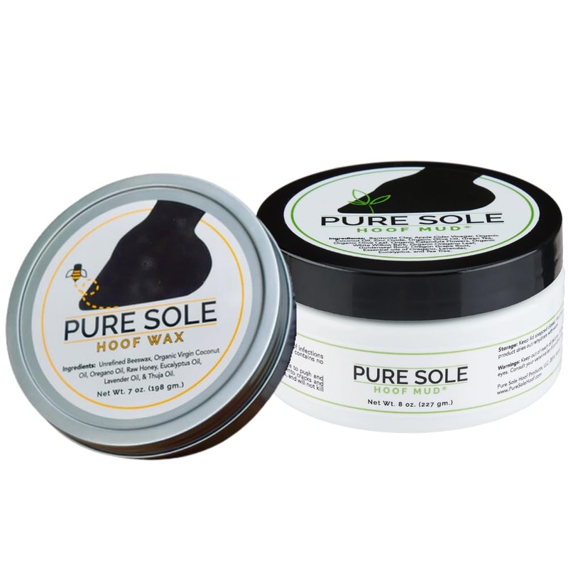 Thrush Treatment for Horses – Pure Sole Hoof Mud in 8 oz. Jar and 7 oz. Hoof Putty Wax Bundle