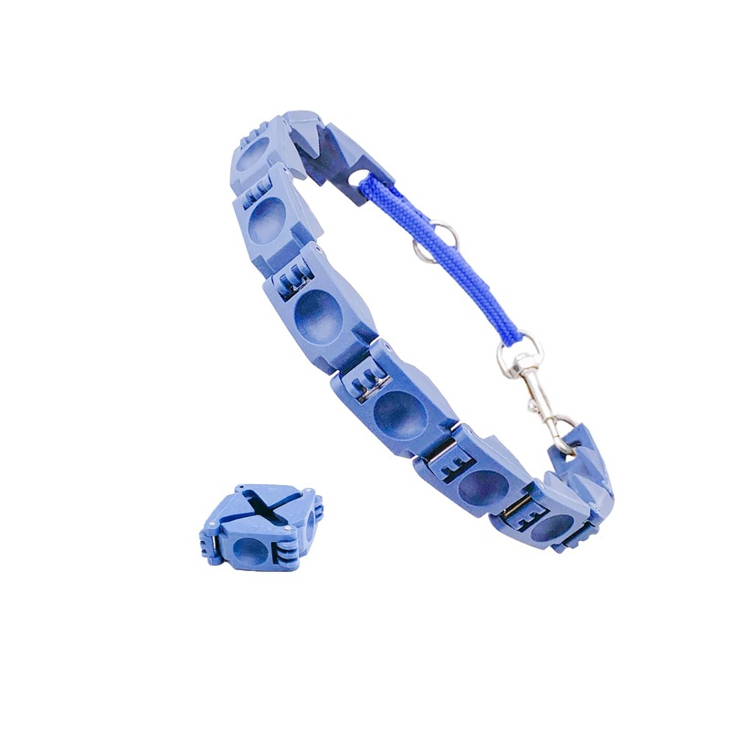 1TO3GOUpgrade Adjustable Dog Training Collar with 4 Extra Links for Medium, Large and X-Large Dogs (Welded-Ring) Blue