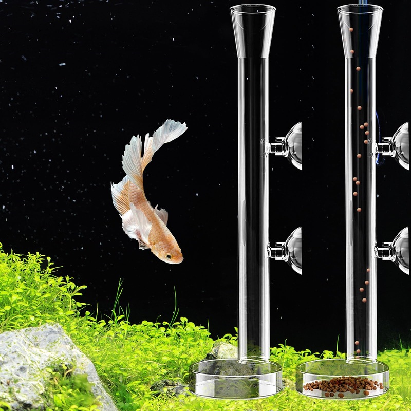 8 Pcs Shrimp Feeding Tube and Dish Fish Feeder Tube Tray for Plant Holder for Aquarium Fiberglass Fish Tank Feeding Tray (10inch) 10inch