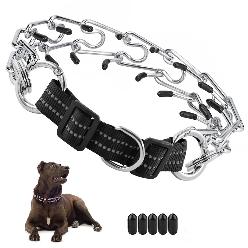 Adjustable Prong Training Collar for Dogs, Effective Collar with Easy Quick Release Safe Dog Walking Collar for Small, Medium, or Large Breed (45cm)