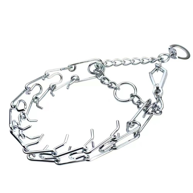 Chrome Plated Prong Dog Collar,no Pull Dog Prong Collar with Spikes,Choke Collar for Dogs Pinch Training Collar (2.5 * 17in) 2.5*17in