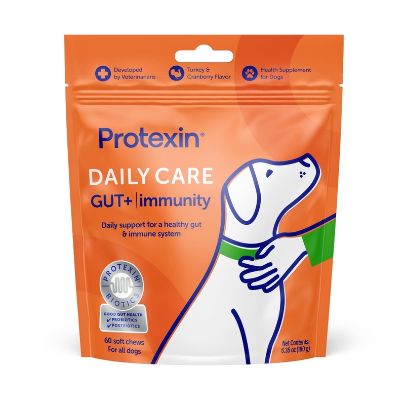 Daily Care Gut+ Immunity, 60 probiotic and postbiotic Dog Supplement Chews  Turkey and Cranberry Flavored